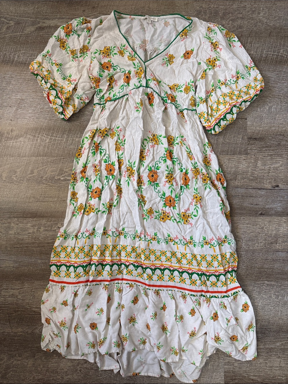 Anthropologie FIG & FLOWER Boho Floral Midi Maxi Dress Size M
